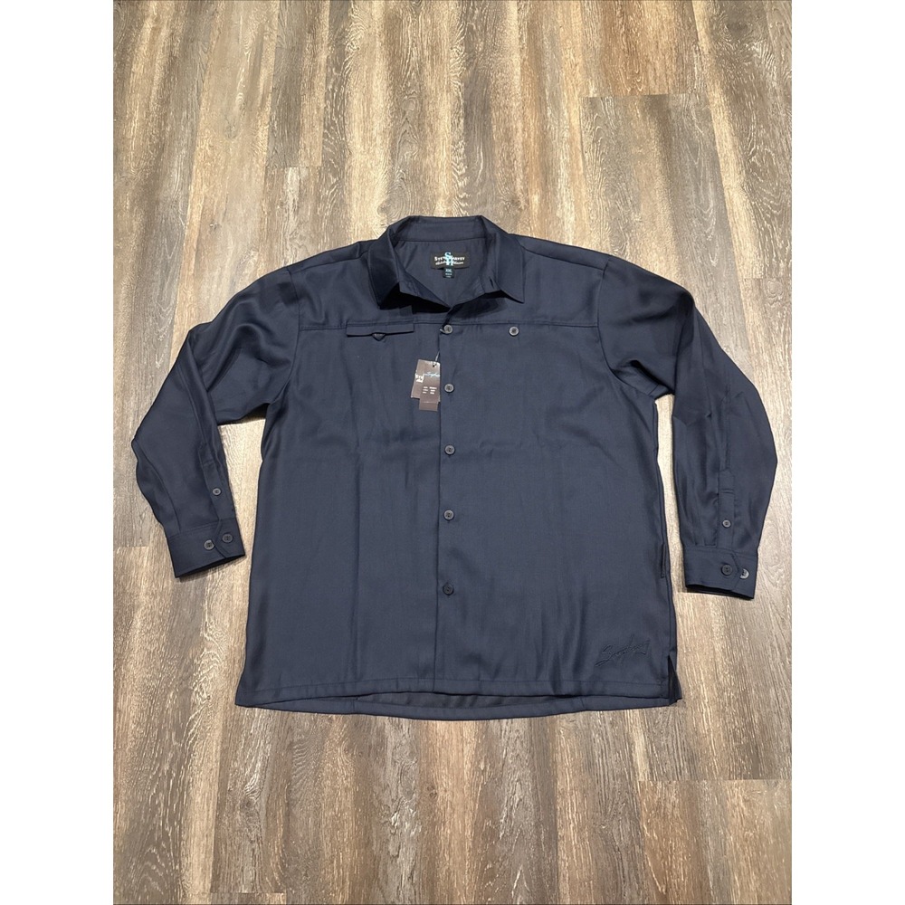 Steve Harvey Celebrity Edition Men's XXL Navy Long Sleeve Thick Shirt NWT